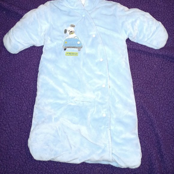 Baby boy's winter bunting/snow suit Carter's. Fits stroller/car seat. Sz 3-6 mos - Picture 2 of 9